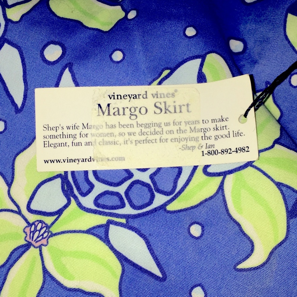 Vineyard Vines Blue and Light Sea GreenSeaTurtle Floral Skirt NWT 6 - Picture 7 of 8
